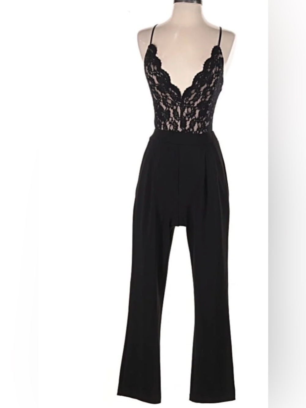 Express Black Lace Spaghetti Strap pantsuit